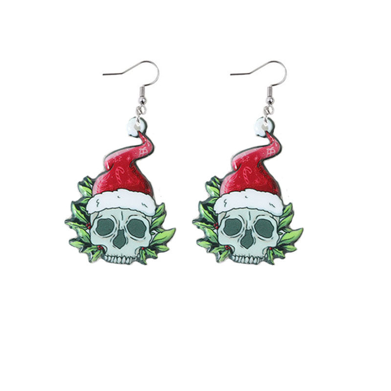 Wholesale Christmas funny flat acrylic earrings